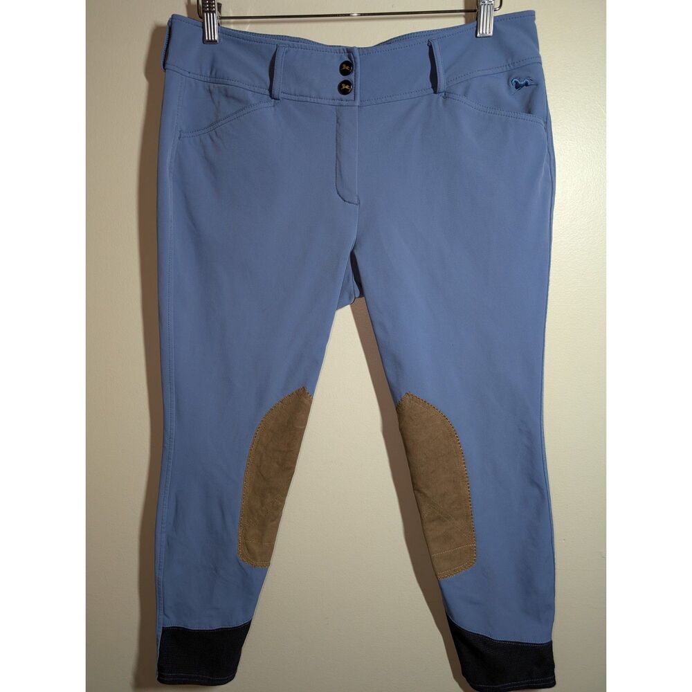 R.J. Classics Women's Anna Knee Patch Light Blue Riding Breeches, Size 32R